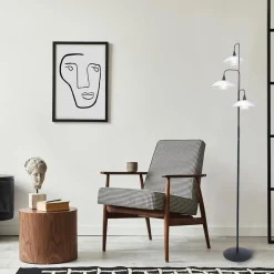 Straluma Dimbare LED vloerlamp zwart met witte schotels></noscript> Vloerlampen|LED Vloerlampen