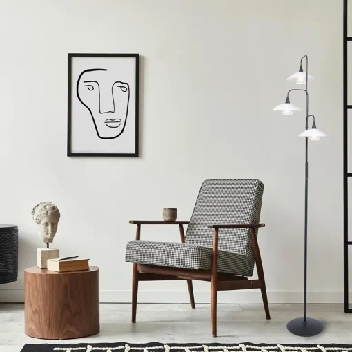 Straluma Dimbare LED vloerlamp zwart met witte schotels> Vloerlampen|LED Vloerlampen