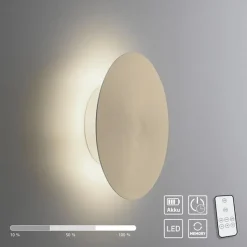 Straluma Dimbare LED wandlamp op accu goud> Wandlampen|Woonkamerlampen