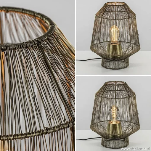 Straluma Draad tafellamp Vitora antiek brons> Draadlampen|Light and Living