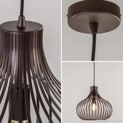 Straluma Draadhanglamp landelijk brons-bruin 38cm></noscript> Draadlampen|Pendel Lampen