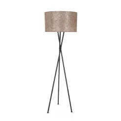 Straluma Driepoot schelpen vloerlamp zwart met bruin en goud> Vloerlampen|Schelpenlampen