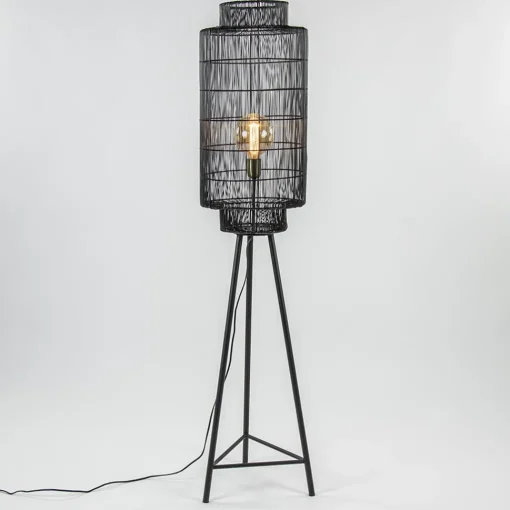 Straluma Driepoot vloerlamp Gruaro zwart met brons> Driepoot lampen|Draadlampen