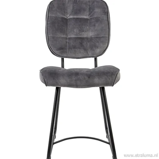 Straluma Eetkamerstoel velours grijs met zwart> Eetkamerstoelen