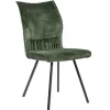 Straluma Eetkamerstoel velvet groen met zwart> Eetkamerstoelen