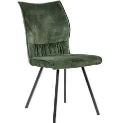 Straluma Eetkamerstoel velvet groen met zwart> Eetkamerstoelen