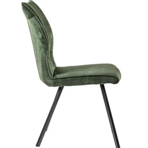 Straluma Eetkamerstoel velvet groen met zwart> Eetkamerstoelen