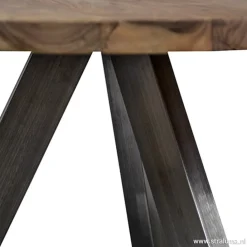 Straluma Eettafel Acaciahout 3-poot zwart  Ø120></noscript> Eettafels