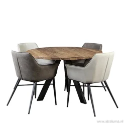 Straluma Eettafel Acaciahout 3-poot zwart  Ø120></noscript> Eettafels