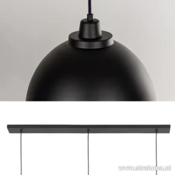 Straluma Eettafel hanglamp Kylie 3- lichts zwart-goud></noscript> Eettafellampen|Light and Living