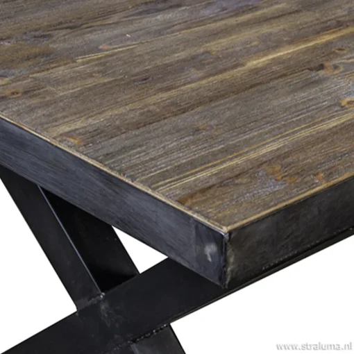Straluma Eettafel Light & Living zink/hout> Light and Living|Eettafels