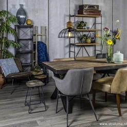Straluma Eettafel Light & Living zink/hout></noscript> Light and Living|Eettafels