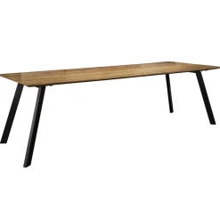 Straluma Eettafel mangohout met zwarte poot 240x90 cm> Eettafels