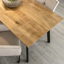 Straluma Eettafel mangohout met zwarte poot 240x90 cm></noscript> Eettafels