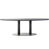 Straluma Eettafel ovaal zwart eiken met metalen poot 300x120 cm> Eettafels