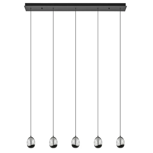 Straluma Eettafelhanglamp Clear Egg met zwart inclusief LED> Hanglampen|Eettafellampen