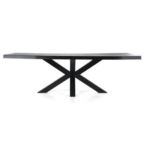 Straluma Eiken boomstam tafel met spinpoot zwart 240x100 cm> Eettafels