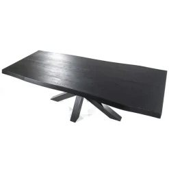 Straluma Eiken boomstam tafel met spinpoot zwart 240x100 cm></noscript> Eettafels