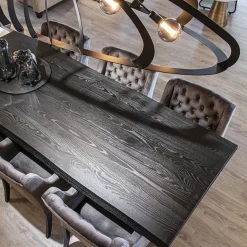 Straluma Eiken boomstam tafel met spinpoot zwart 240x100 cm></noscript> Eettafels