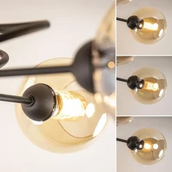 Straluma Elegante 5-lichts plafondlamp met amber glazen bollen></noscript> Woonkamerlampen|Slaapkamerlampen