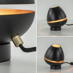 Straluma Elegante tafellamp mat zwart met goud accent></noscript> Tafellampen|Retro Verlichting