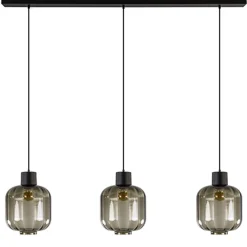 Straluma Glazen eettafelhanglamp zwart luxury> Pendel Lampen|Keukenverlichting