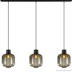 Straluma Glazen eettafelhanglamp zwart luxury> Pendel Lampen|Keukenverlichting