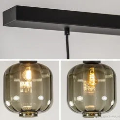 Straluma Glazen eettafelhanglamp zwart luxury></noscript> Pendel Lampen|Keukenverlichting