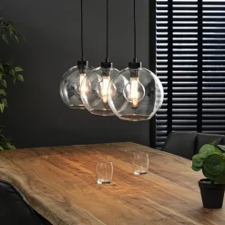 Straluma Glazen 3-lichts hanglamp eettafel clear></noscript> Eettafellampen|Pendel Lampen