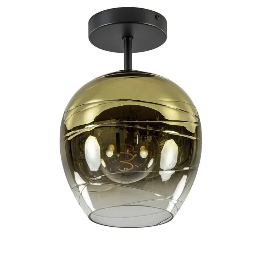 Straluma Glazen plafondlamp gold gradient met zwart> Keukenverlichting|Plafondlampen