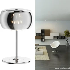 Straluma Glazen tafellamp Pearl met chroom></noscript> Pearl|Woonkamerlampen