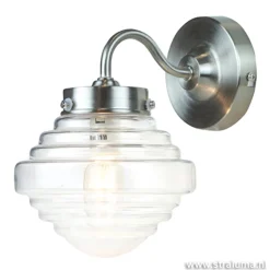 Straluma Glazen wandlamp met staal Deco> Woonkamerlampen|Slaapkamerlampen