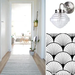 Straluma Glazen wandlamp met staal Deco><noscript><img width=