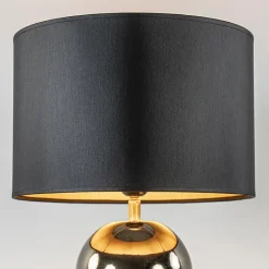 Straluma Gouden tafellamp bollen met zwart/gouden kap></noscript> Tafellampen|Schemerlampen