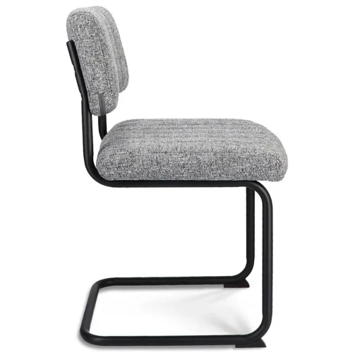 Straluma Grijze eetkamerstoel met zwart frame> Eetkamerstoelen