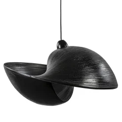 Straluma Grote bamboe hanglamp shell zwart> Eettafellampen|Eetkamerverlichting