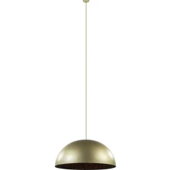 Straluma Grote design hanglamp koepel mat goud met zwart 90 cm> Eettafellampen|Keukenverlichting