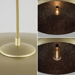 Straluma Grote design hanglamp koepel mat goud met zwart 90 cm></noscript> Eettafellampen|Keukenverlichting