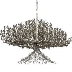 Straluma Grote design hanglamp ovaal oud zilver> Eettafellampen|Videverlichting