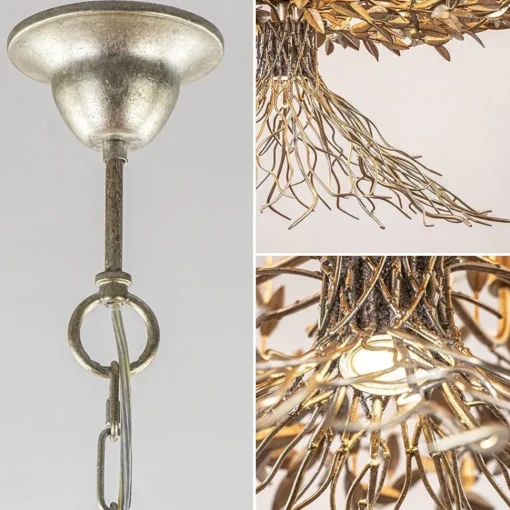 Straluma Grote design hanglamp ovaal oud zilver> Eettafellampen|Videverlichting