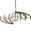 Straluma Grote design hanglamp ovaal oud messing> Eettafellampen|Videverlichting