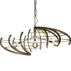 Straluma Grote design hanglamp ovaal oud messing> Eettafellampen|Videverlichting