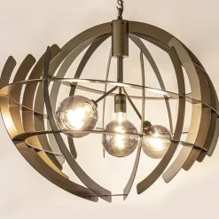 Straluma Grote design hanglamp ovaal oud messing> Eettafellampen|Videverlichting