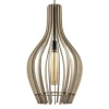 Straluma Grote hanglamp blank houten kap met zwart> Eettafellampen|Eetkamerverlichting