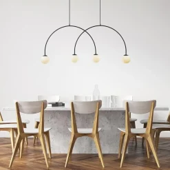Straluma Grote hanglamp bogen met wit glas></noscript> Eettafellampen|Keukenverlichting