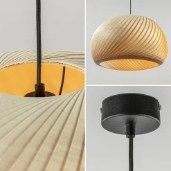 Straluma Grote hanglamp hout naturel rond 60 cm><noscript><img width=