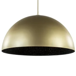 Straluma Grote hanglamp koepel mat goud met zwart 70 cm> Eettafellampen|Keukenverlichting