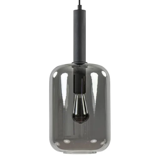 Straluma Grote hanglamp Lekar zwart met smoke glas> Hanglampen|Light and Living