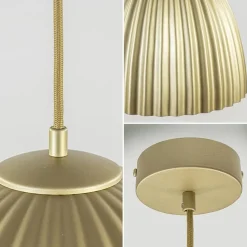 Straluma Grote hanglamp mat goud met relief 50 cm></noscript> Hanglampen|Design Verlichting