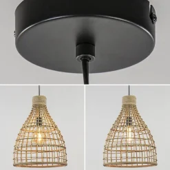 Straluma Grote hanglamp Puerto rotan naturel Light and Light></noscript> Light and Living|Woonkamerlampen